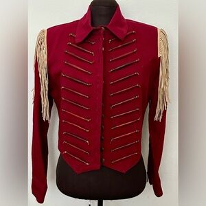Double D Ranch Red Fringe Military Jacket